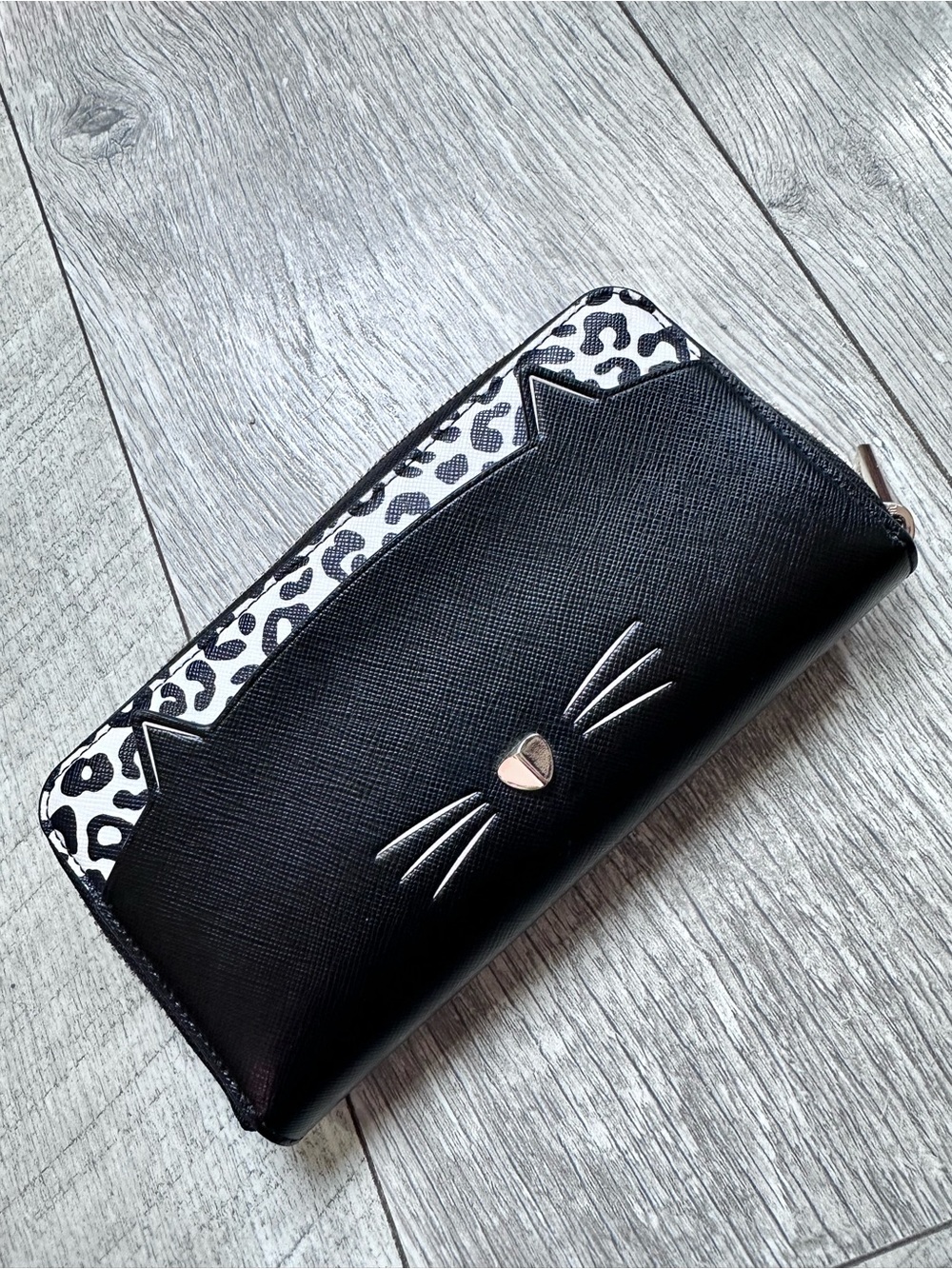 PERFECT CONDITION Kate Spade cat collection Black Leopard Print Women's Wallet